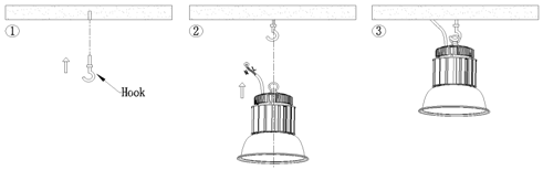 LED highbay hook install 200W